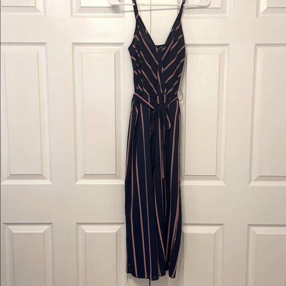Navy with the red and white stripes Romper